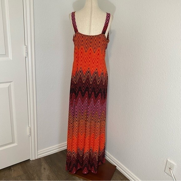 New Directions Maxi V Neck Sleeveless Empire Waist Sundress Cover Up Size L - Picture 7 of 12